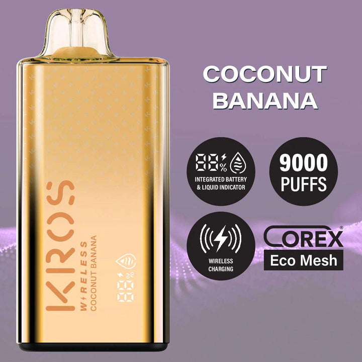 wireless charging disposable vape KROS Wireless 17ML 9000 Puffs 550mAh Wireless Charging Disposable Vape With Integrated Screen & Corex ECO Mesh Coil